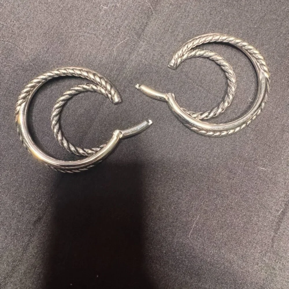 Ask & Embla Silver Essa Hoop Ear Hangers - Picture 6 of 6